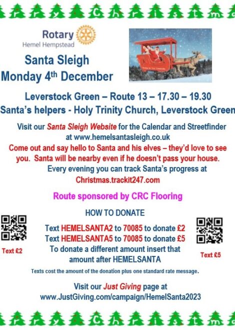 Route 13 Leverstock Green 4th Dec Holy Trinity 2023 Sponsor